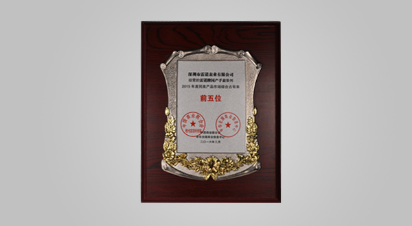2016年3月2015年度同类产品市场综合占有率前五位